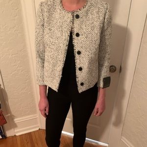 Tweed Jacket with Frayed Edges